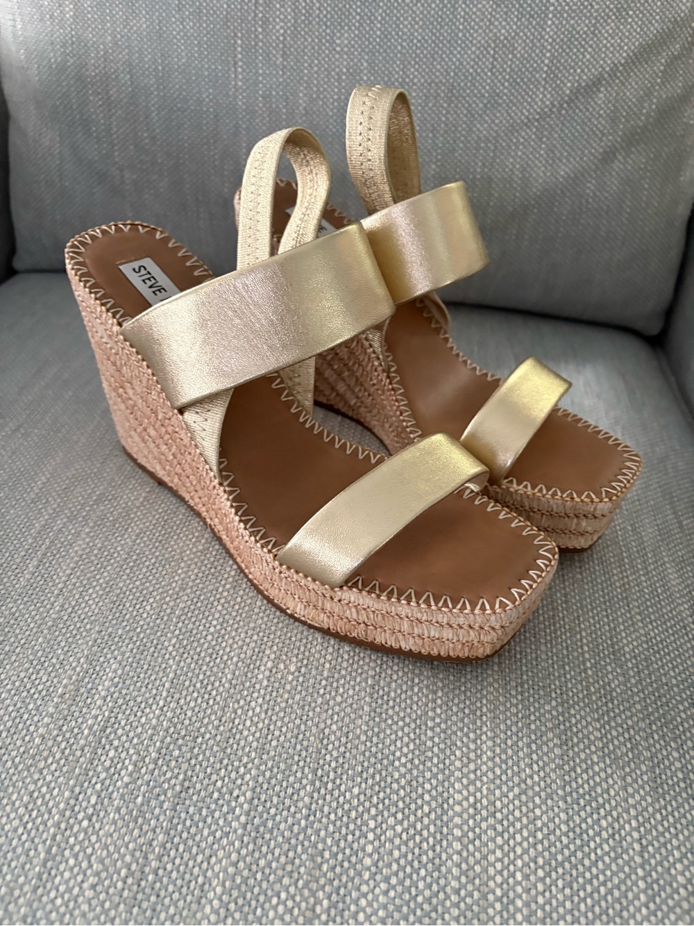 Steve Madden Contessa Gold Leather Sandals